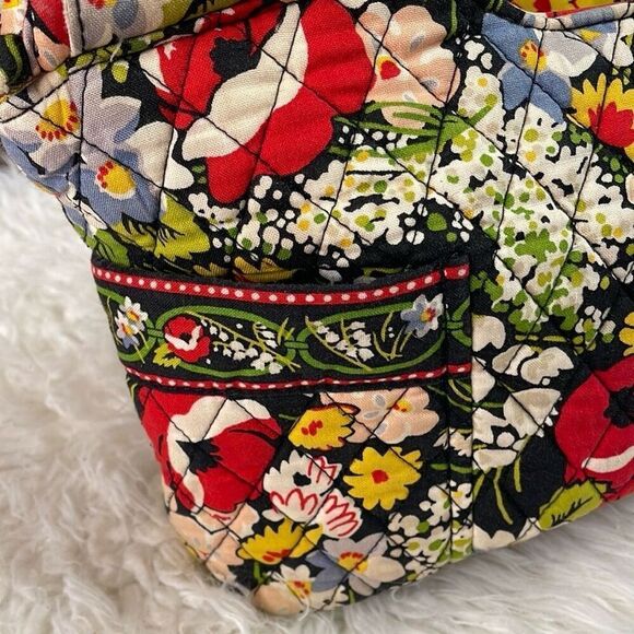 VERA BRADLEY Poppy Fields Retired Design Quilted Floral Handbag Satchel Tote Pur - Picture 9 of 15